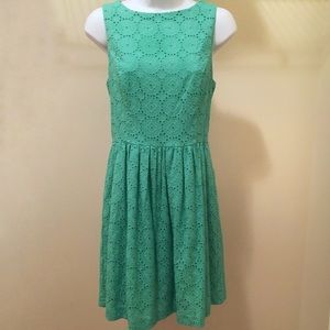 Kensie Eyelet Fit and Flare Dress Small